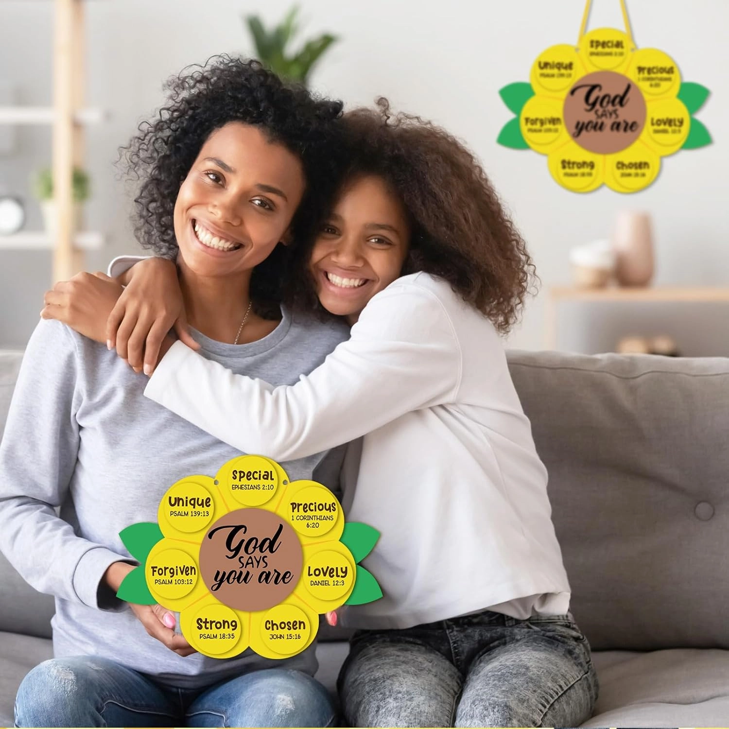 Syhood 24 Set God Says You are Sunflower Craft Kit for Sunday School VBS Religious DIY Christian Bible Craft Kit for School Home Activities