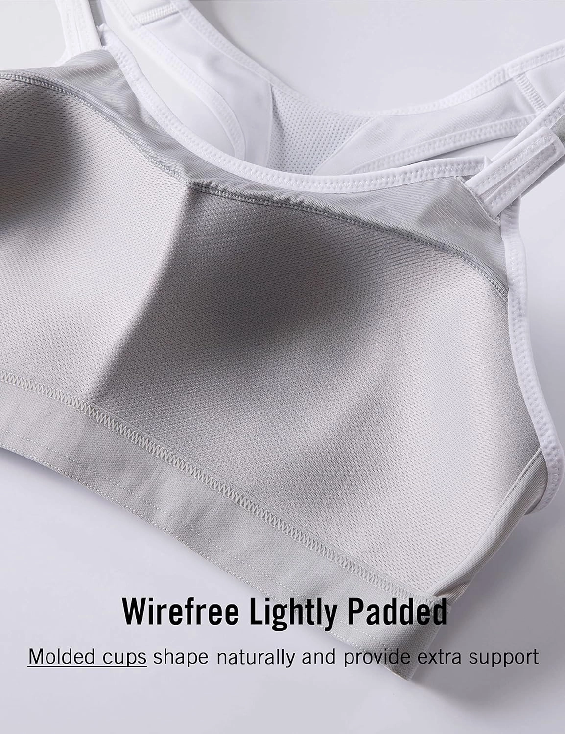 SYROKAN Women's Sports Bra Front Adjustable High Impact Support Padded Wireless Racerback Plus Size Running Bra