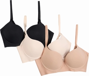 Tahari Women's 3-Pack Everyday Lift Bra with Underarm Smoothing
