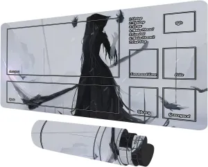 TCG Playmat with Zones Zombie Game Play Mat Table Pad Vampire Mouse Pad 23.6X 13.7inch Keyboard Ppad and Work Mat for MTG RPG CCG Trading Card Board Games Demon Play mats
