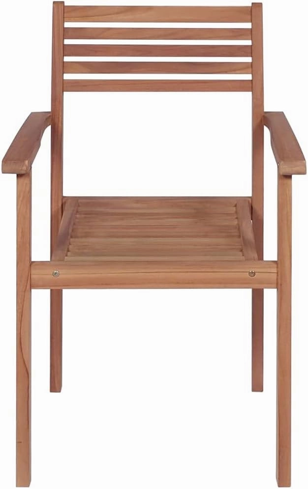 Teak Wood Patio Chairs 2-Piece Set with Anthracite Cushions, Stackable Outdoor Furniture for Poolside Backyard Garden Beach Camping Lounging