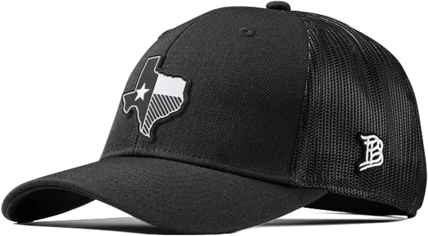 Texas Vintage Curved Trucker (Black/Black)