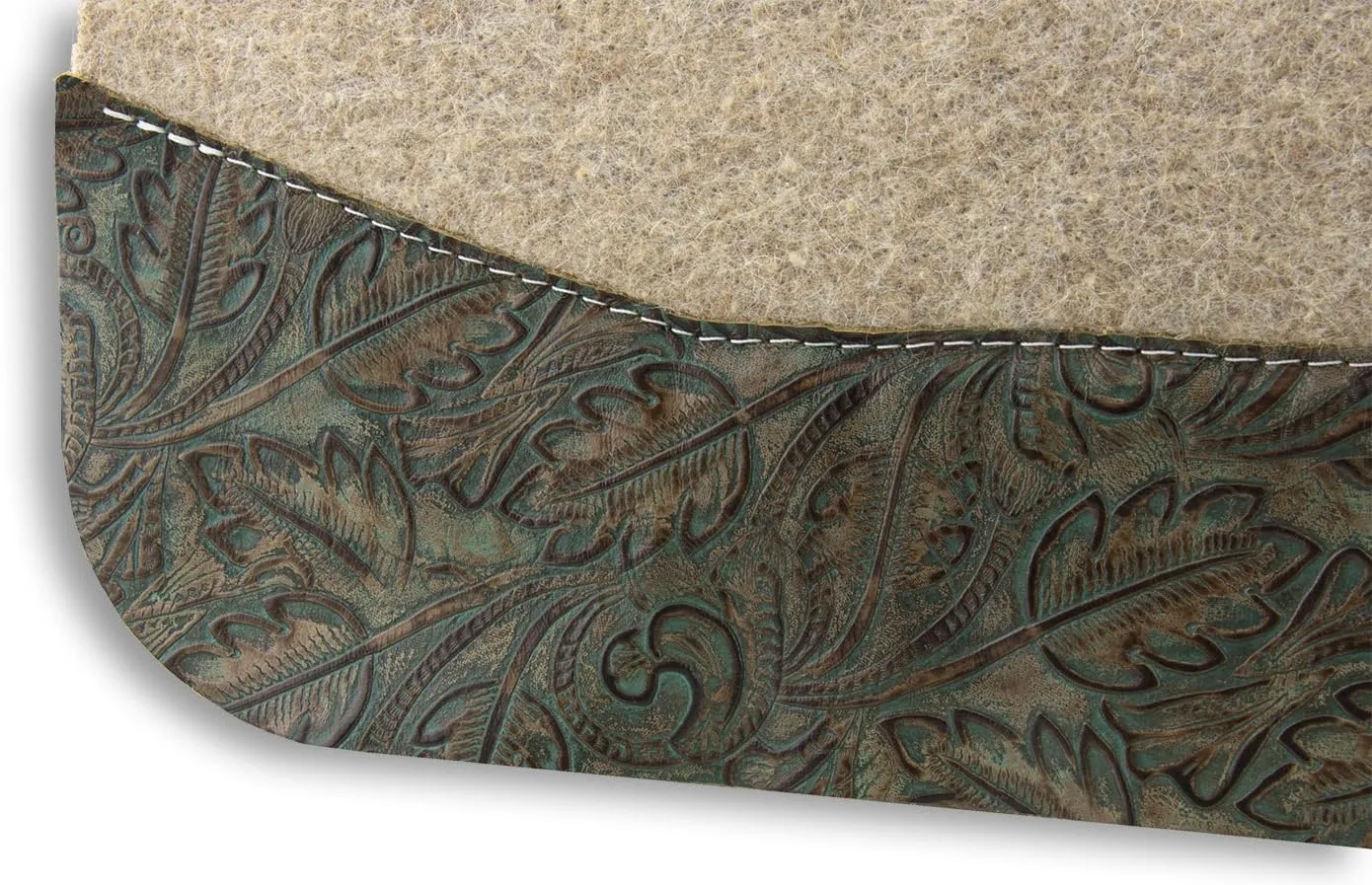 The Montana 100% Extra Fine Wool Saddle Pad by Southwestern 3/4" or 1" Thick and Designer Wear Leather