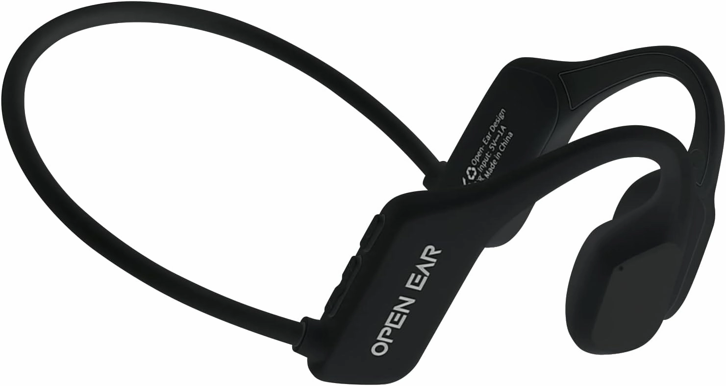 The new second-generation bone conduction headphones waterproof, ENC noise concelling and Ear friendly,painless headset,lightweight,safety and portable earphone. (black)