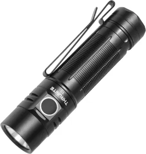 ThruNite T3 Rechargeable Flashlight, Long 301 Meters Throw, High 2250 Lumens USB-C Fast Charging, Bright Searchlight for Outdoor Camping, Hunting with Cool White LED SST40 - Black CW