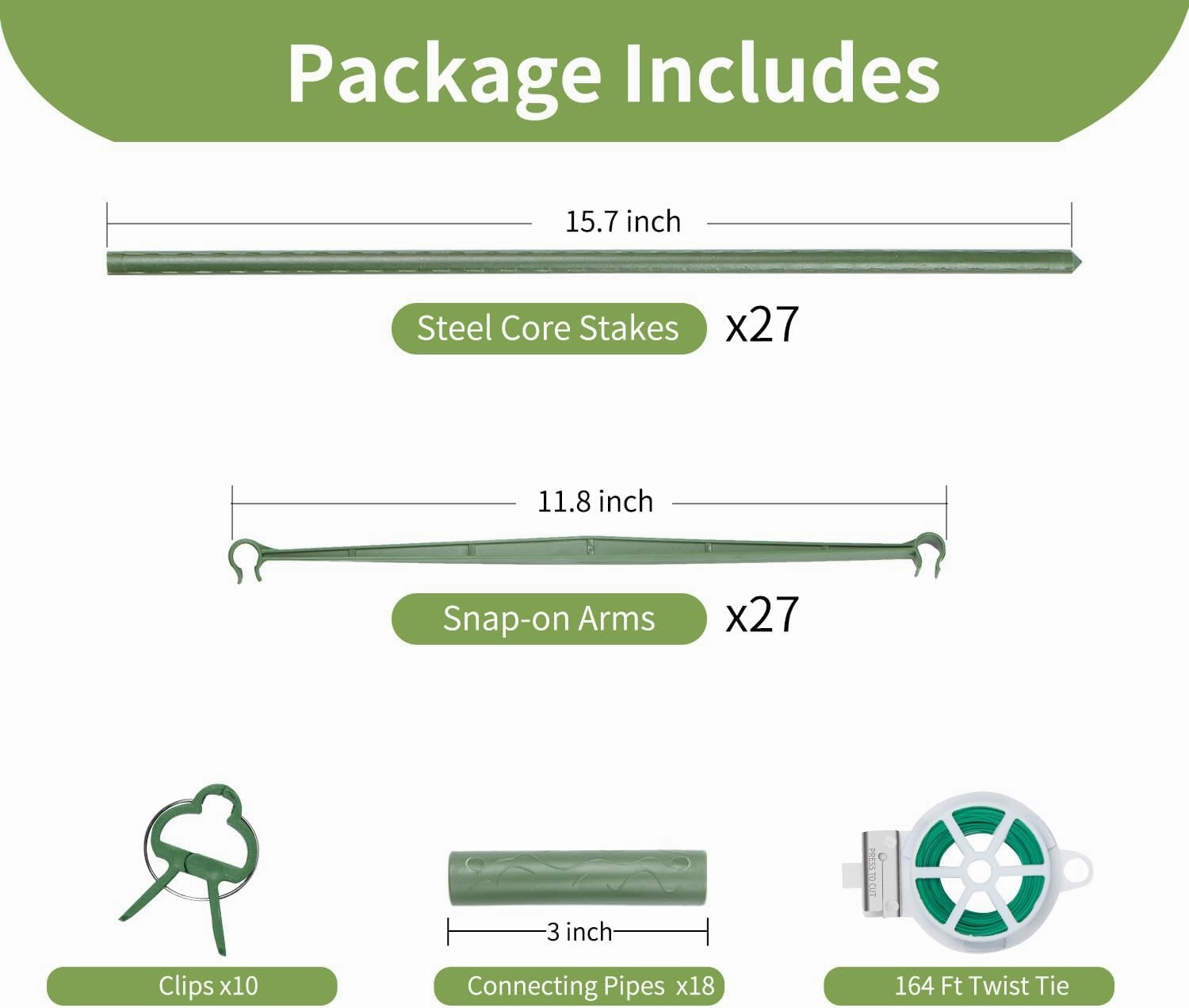 Tomato Cages for Garden, 4 Pack Up to 50” Tomato Trellis Height, Adjustable Plant Stakes with Plant Clips, DIY Shape Tomato Stakes, Garden Trellis for Climbing Vegetable Plants