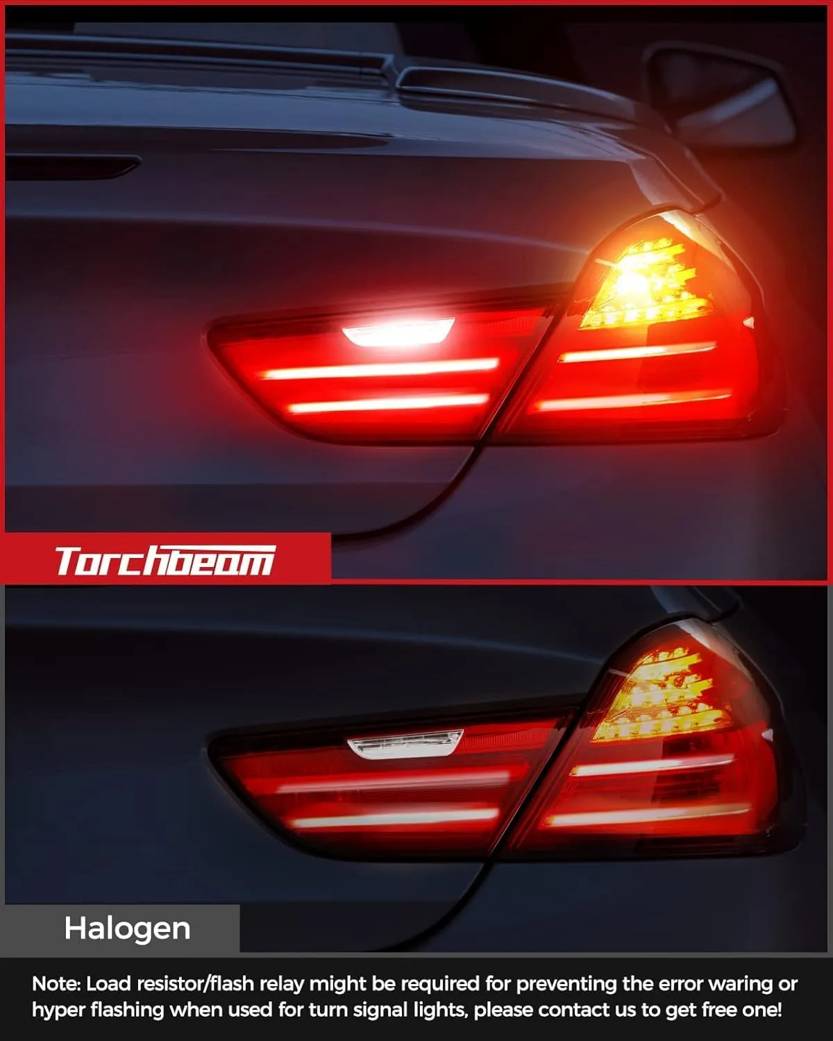 Torchbeam 3157 3156 LED Bulb Reverse Lights 6000K White, 600% Brighter 3056 3057 4057 4157 LED Light for TailLight, Backup light, DRL, Brake Parking Signal Light, Non-polarity, 38-SMD Upgrade, 2pcs