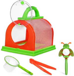 TOYANDONA 1set Outdoor Exploration Catching Kit Toy Cage Tweezers Clamp Glass Tools for Nature and