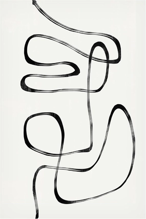 Trademark Fine Art Canvas Wall Art - THE MIUUS STUDIO 'Abstract Line No5' Wall Art for Living Room, Bedroom, or Office Décor