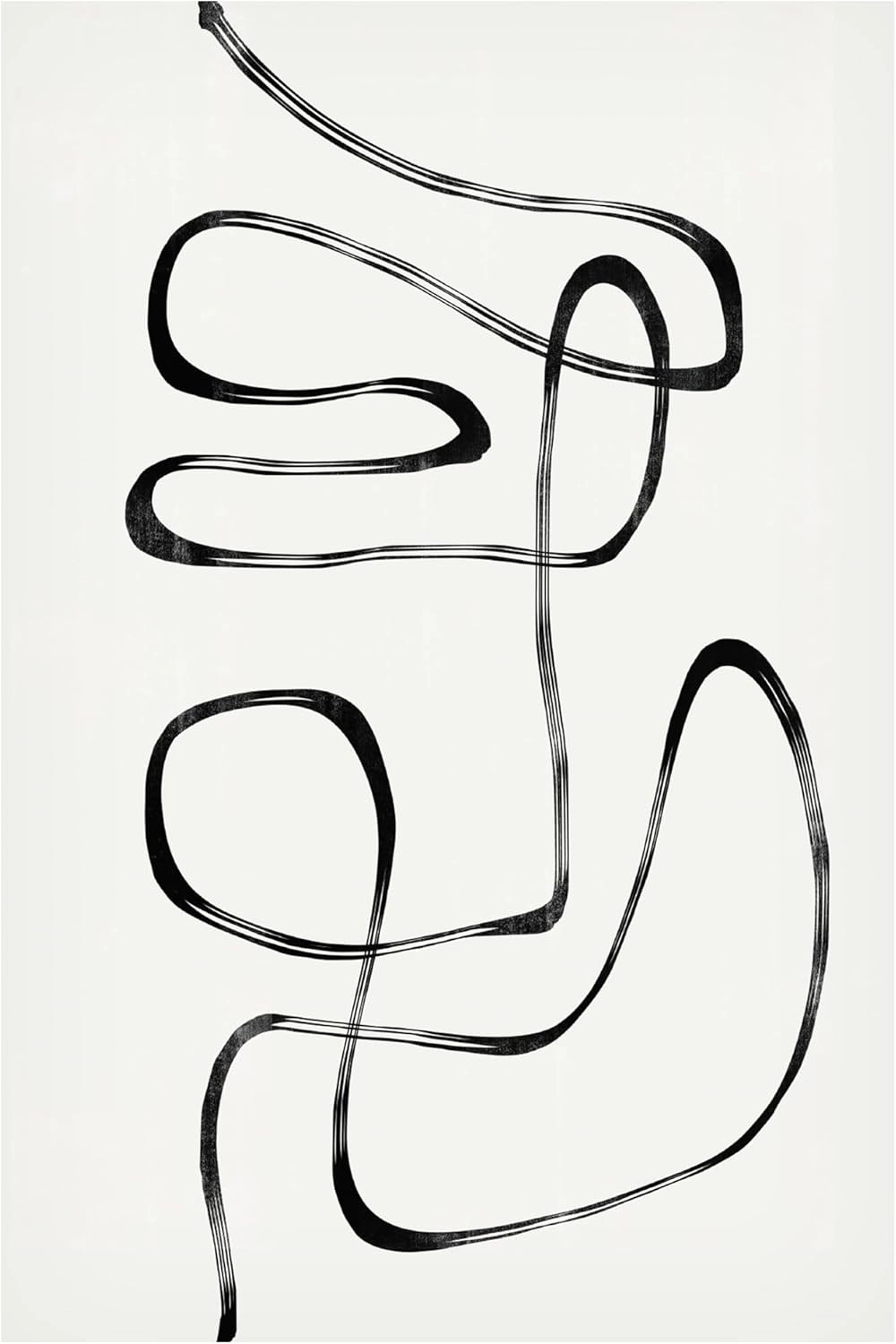 Trademark Fine Art Canvas Wall Art - THE MIUUS STUDIO 'Abstract Line No5' Wall Art for Living Room, Bedroom, or Office Décor