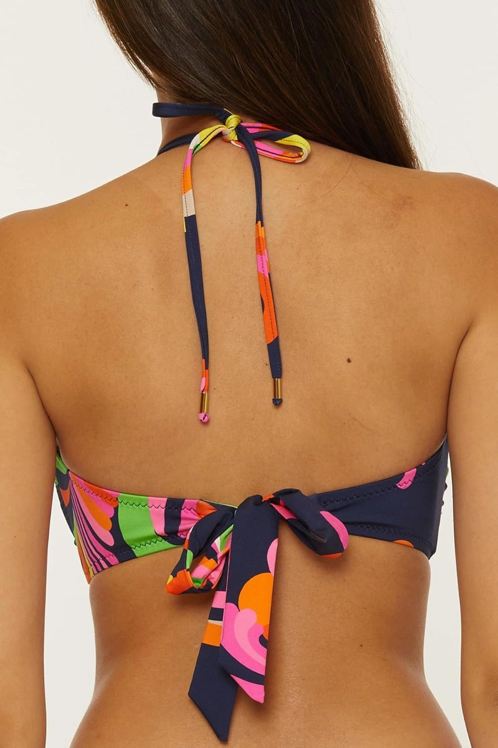 Trina Turk Women's Poolside Bandeau Bikini Top, Floral Print, Adjustable, Tie Back, Swimwear Separates