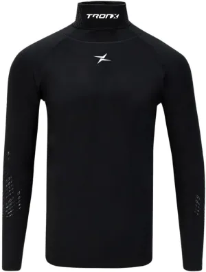 TronX Compression Hockey Shirt with Neckguard - Long Sleeves Neck Guard Neck Protect for Men Adult & Youth Boys
