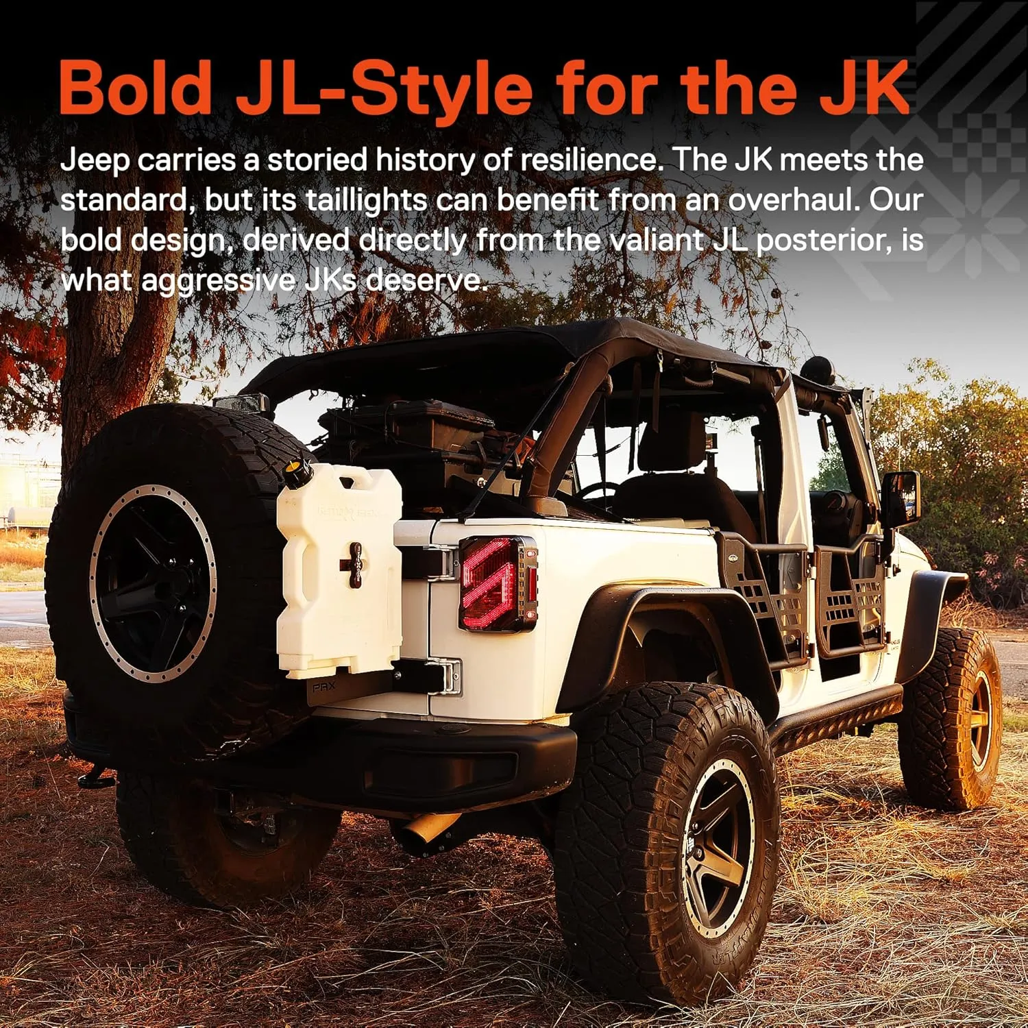TRUE MODS LED Tail Lights Compatible with 2007-2018 Jeep Wrangler JK JKU [DOT] [Dark-Smoked] [Turn Signal & Reverse] Z-Shape Sport Sahara Rubicon Unlimited Stop Rear Brake Taillight Bulb Accessories