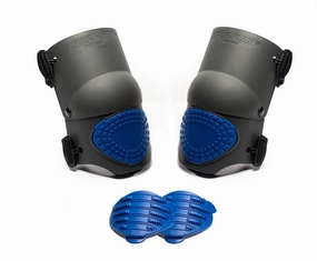 TSE Safety - TSE-TFLX-4-16-GEL Flex Work Knee Foam Padding Pads - Anti-Slip Strong Double Straps Comfortable Knee Protection Breathable Heavy Duty for Indoor and Outdoor Use – Black & Blue