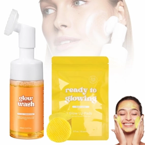 Turmeric Face Wash Turmeric Cleansing Pads,100% Natural Turmeric Cleansing Pads, Reduce Blemishes & Dark Areas,Daily Cleansing,Cleans the Skin, Gentle Skin Care(1Set)