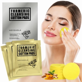 Turmeric Kojic Acid Cleansing Face Pads: 20Packs(40Pads) Individually Wrapped Exfoliating Turmeric Pads for Deep Cleansing Dark Spots