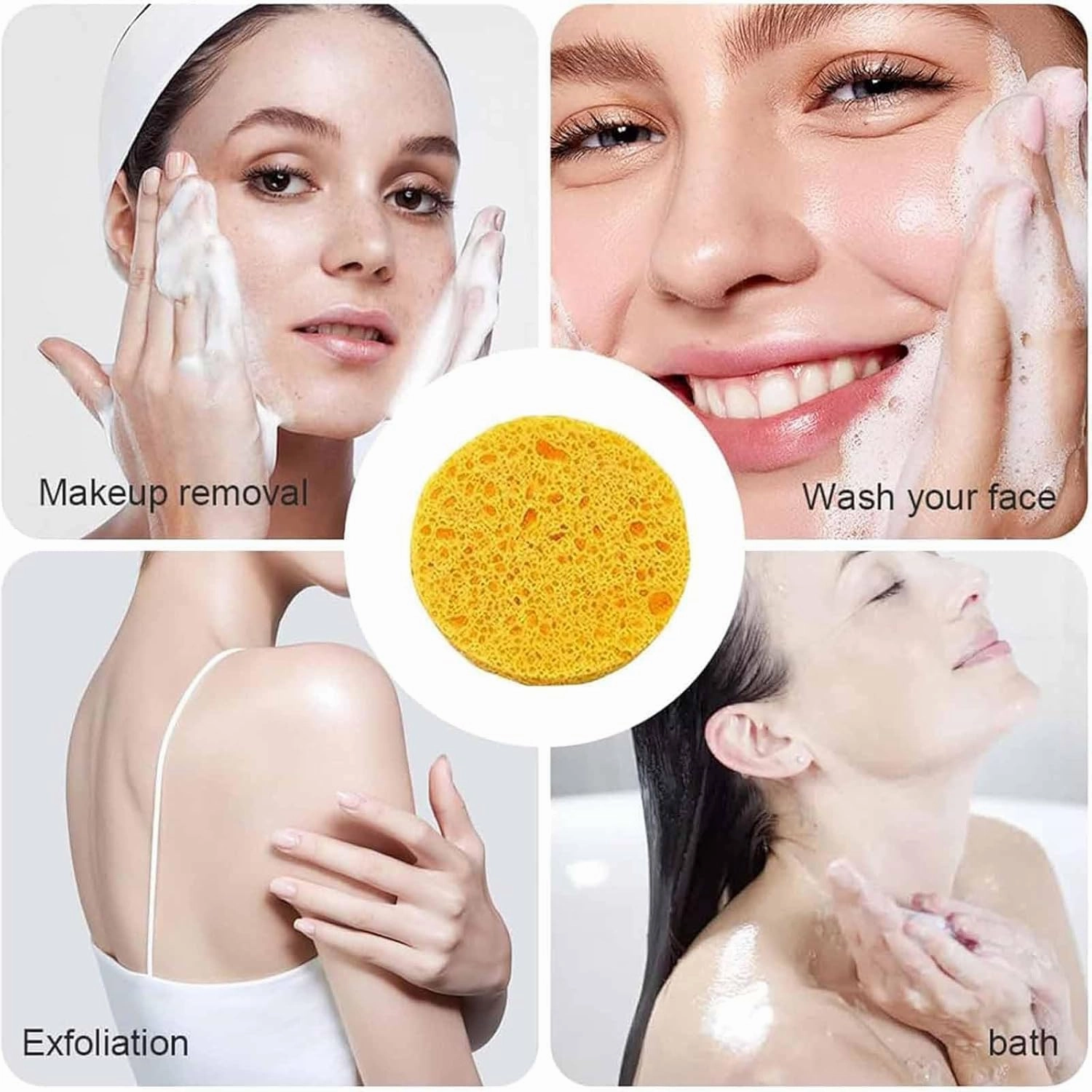 Turmeric Kojic Pads, Glow up Pads - Turmeric & Kojic Acid Pads 30 ct, Turmeric Skin Care Pads, Natural Compressed Sponge for Back and Face Cleansing & Exfoliating (2Pack (60pcs))