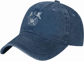Twin Ravens of Odin Norse Pagan Symbol Cowboy Baseball Hat Washable Adjustable Denim Baseball Hat