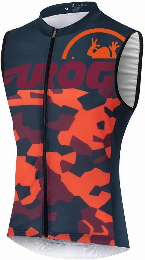UGLY FROG Men's Cycling Jersey Sleeveless Mountain Bike Shirt MTB Top Zipper Pockets Reflective Bicycle Vest HUS19DJ16
