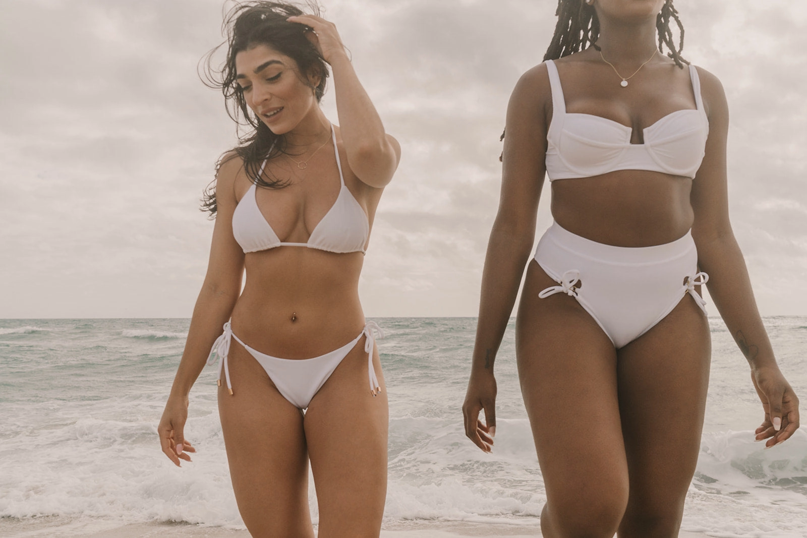 Underwire Bikini Top - White Rib