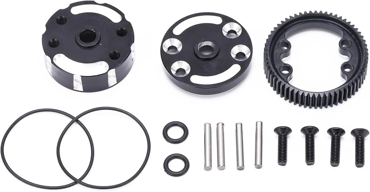 Upgraded Aluminum Alloy Sealed Differential Housing, Adjustable CNC Gears, Lightweight for RC 2WD Car