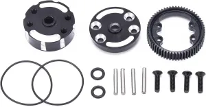 Upgraded Aluminum Alloy Sealed Differential Housing, Adjustable CNC Gears, Lightweight for RC 2WD Car