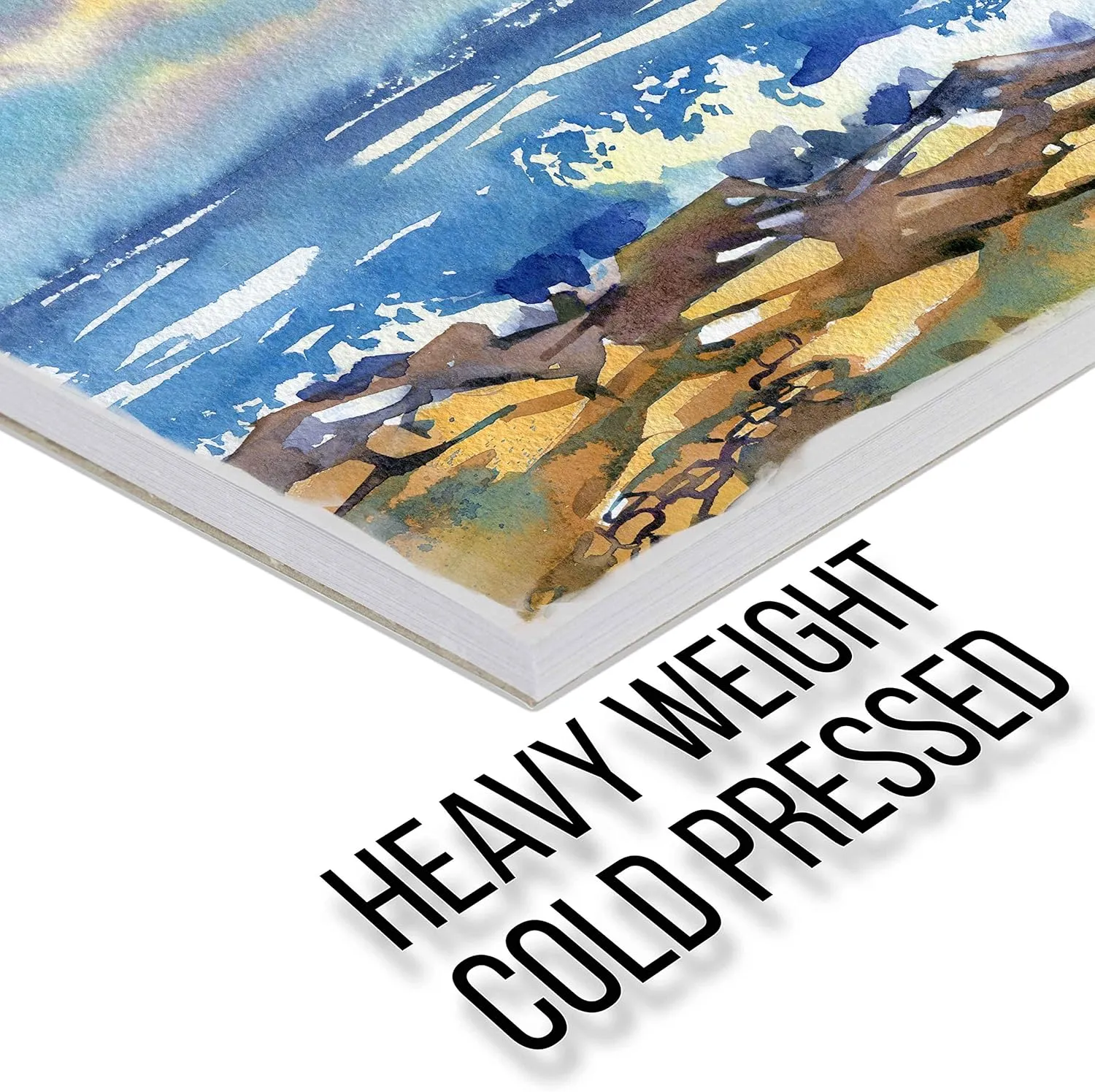 U.S. Art Supply 11" x 14" Premium Heavyweight Watercolor Paper Pad, Pack of 2 (12 Sheets Each), 140lb (300gsm) - Spiral Bound, Cold Pressed, Acid-Free, Wet, Water Color Paper - for Artists, Students