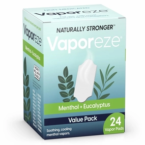 Vapor Pads, Soothing All Natural Eucalyptus   Menthol Scent, Universal Refill Pad for Humidifiers, Vaporizers and Plug-Ins, 8 Hour of Vapors for Congestion Relief, Non Medicated (24)