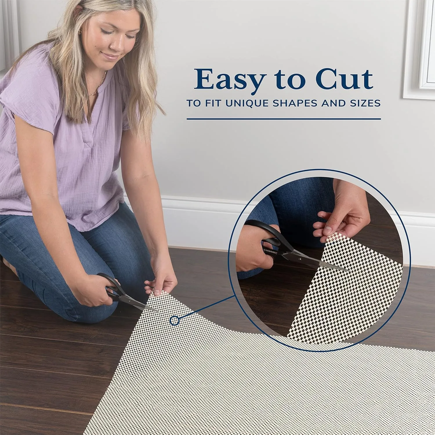 Veken 8 Ft Round Rug Pad Gripper for Hardwood Floors, Non Slip Circle Rug Pads for Area Rugs, Thick Rug Grippers for Tile Floors, Under Carpet Anti Skid Mat, Keep Your Rugs Safe and in Place