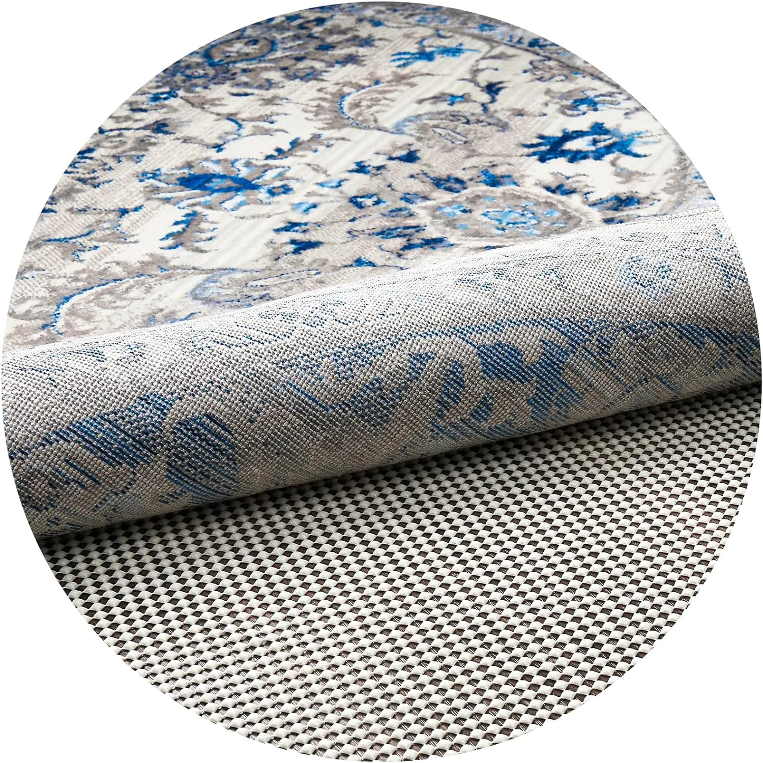 Veken 8 Ft Round Rug Pad Gripper for Hardwood Floors, Non Slip Circle Rug Pads for Area Rugs, Thick Rug Grippers for Tile Floors, Under Carpet Anti Skid Mat, Keep Your Rugs Safe and in Place