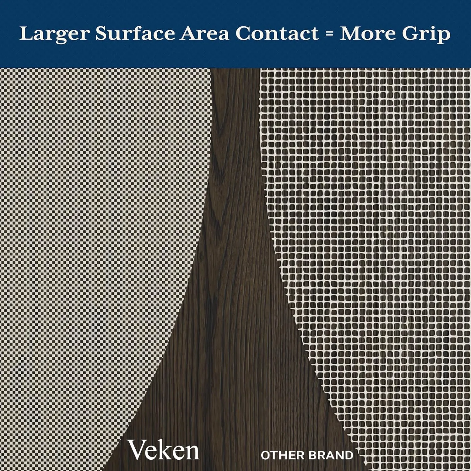 Veken 8 Ft Round Rug Pad Gripper for Hardwood Floors, Non Slip Circle Rug Pads for Area Rugs, Thick Rug Grippers for Tile Floors, Under Carpet Anti Skid Mat, Keep Your Rugs Safe and in Place