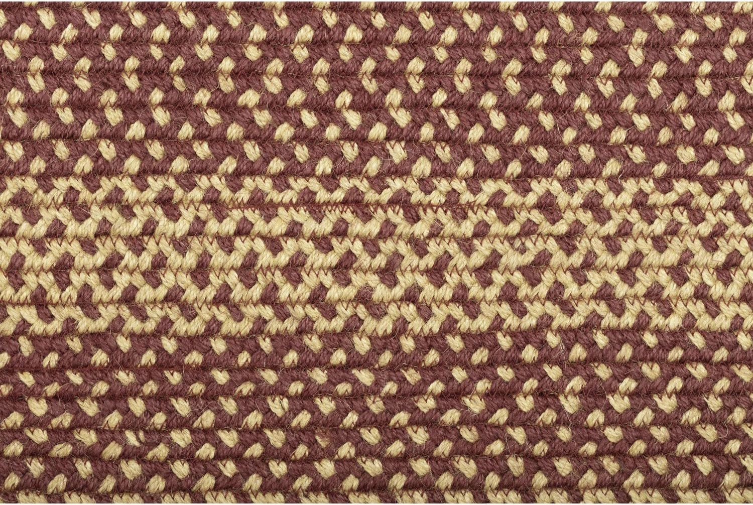 VHC Brands Burgundy Tan Jute Rug Oval w/Pad 27x48