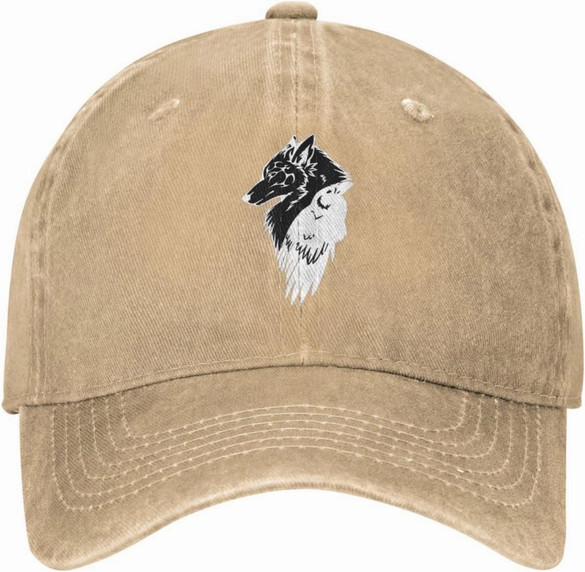 Viking Norse Wolf Raven Rune Adjustable Cowboy Hat Outdoor Travel Casual Hat Sandwich Hat Washed Denim Hat