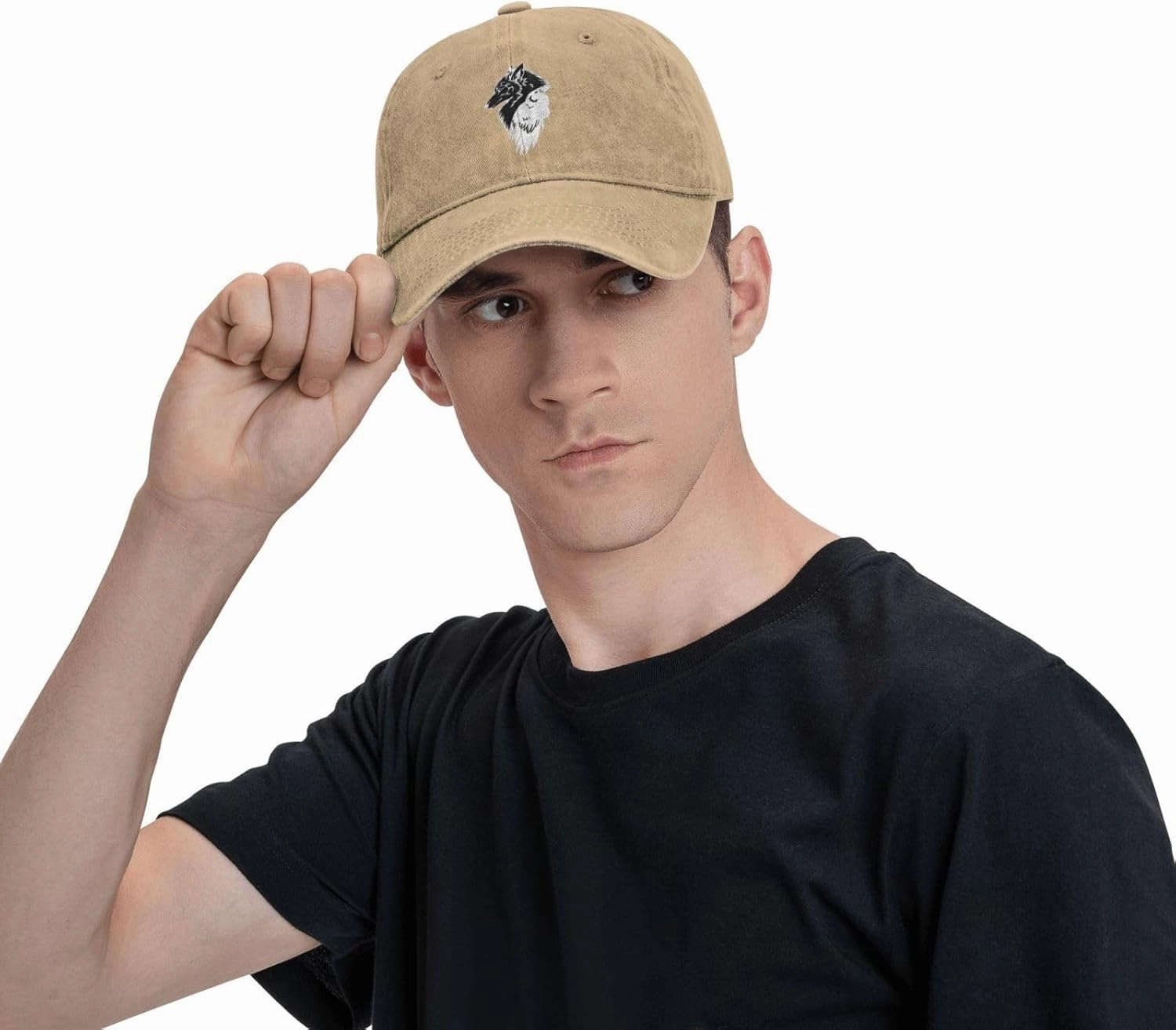 Viking Norse Wolf Raven Rune Adjustable Cowboy Hat Outdoor Travel Casual Hat Sandwich Hat Washed Denim Hat