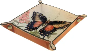 Vintage Art Butterfly Jewelry Organizer Tray Set, Stackable and Versatile Drawer Organizer for Earrings, Bracelets, Rings, and More