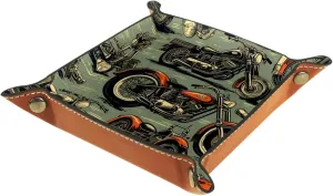 Vintage Colorful Motorcycle Jewelry Organizer Tray Set, Stackable Earring and Bracelet Storage Tray for Dresser or Drawer