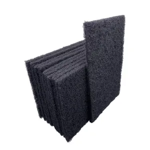 VSM 10-Pack: 6" x 9", Black - Medium, Non-Woven Hand Pad, Silicon Carbide Grains, Rust and Oxidation Resistant, Multipurpose Abrasive Scrub Pad for Finishing and Cleaning