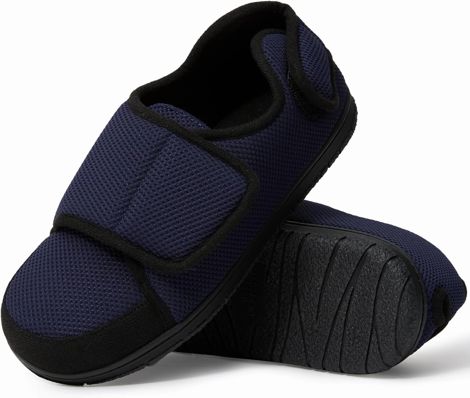 WALKFUN Memory Foam Diabetic House Shoes for Men Adjustable Indoor Outdoor Slippers
