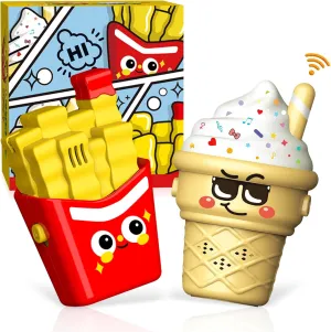 Walkie Talkies for Kids, Fries and Ice Cream Toy Walkie Talkie for Toddlers with DIY Stickers, Two Way Radios Interphone Toys fit Outdoor Game Camping, Christmas Birthday Gifts for Girls Boys