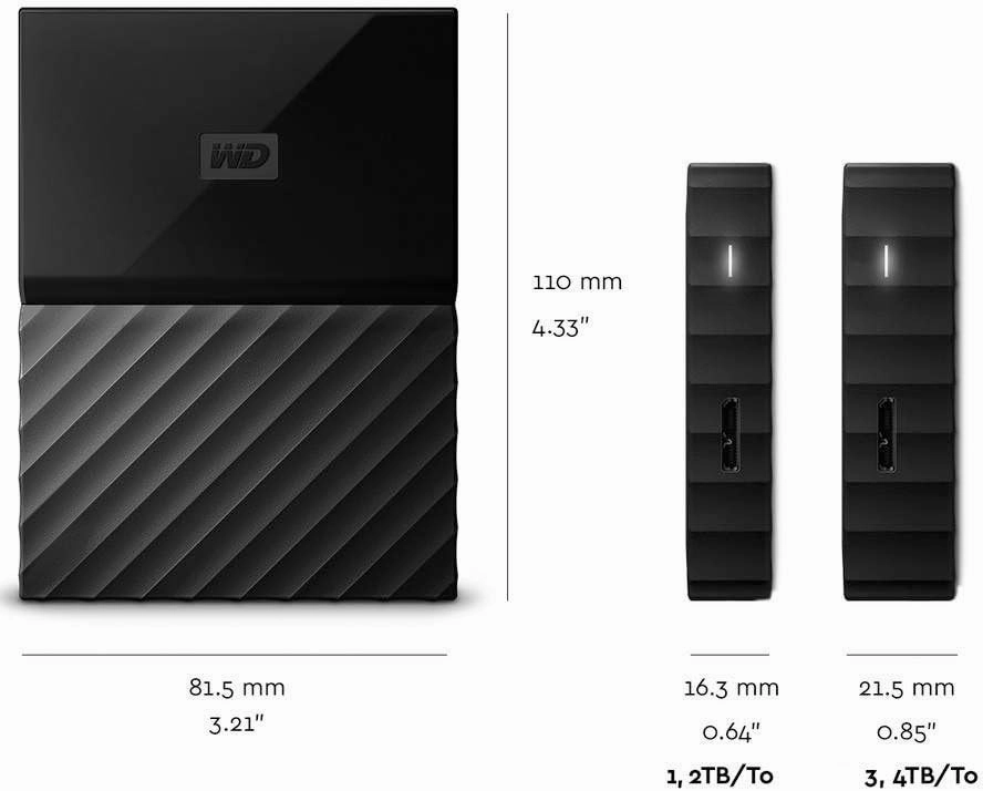 Western Digital 4TB Black My Passport Portable External Hard Drive - USB 3.0 - WDBYFT0040BBK-WESN