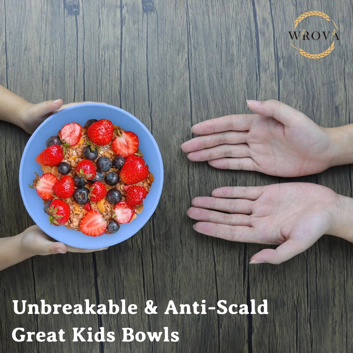 Wheat Straw Bowl Sets with Textured Pattern,6 PCS Unbreakable Cereal Bowl 36 OZ,Microwave and Dishwasher Safe Bowls,Soup Bowl Sets BPA Free for Salad (Sky-Blue