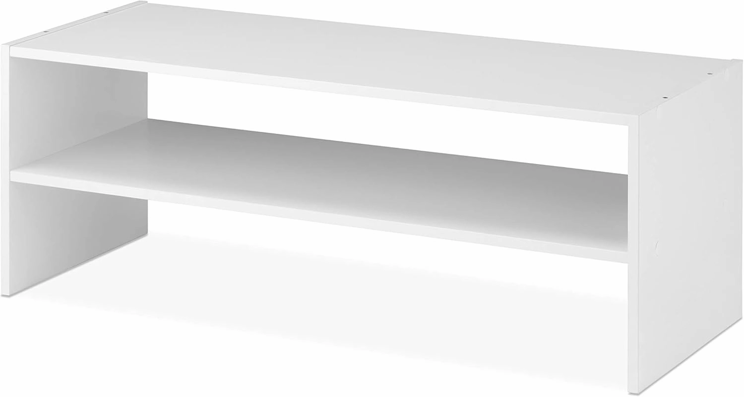 Whitmor Stackable 31" Extra Wide 2-Shelf Storage Organizer, White