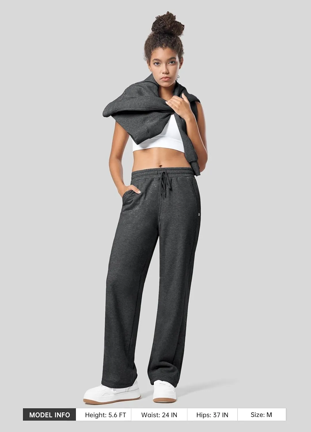 Willit Womens Fleece Lined Sweatpants Cotton Straight Leg Sweat Pants Winter Running Casual Yoga Lounge Workout Pockets 30''