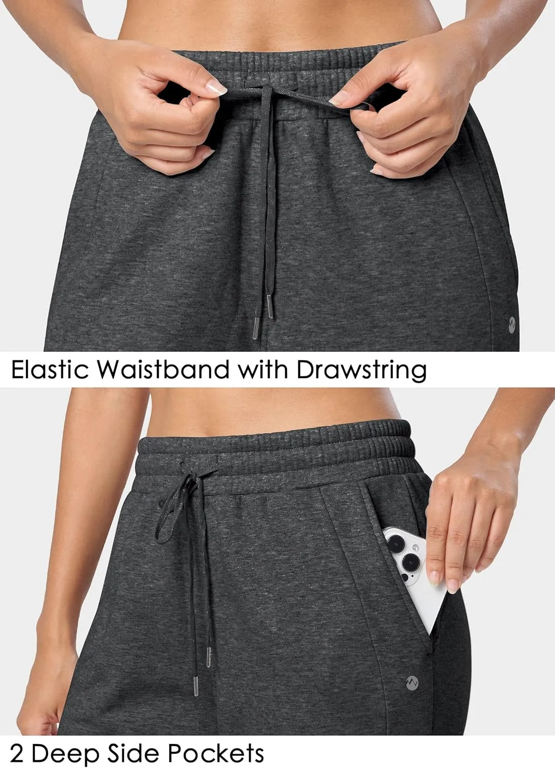 Willit Womens Fleece Lined Sweatpants Cotton Straight Leg Sweat Pants Winter Running Casual Yoga Lounge Workout Pockets 30''