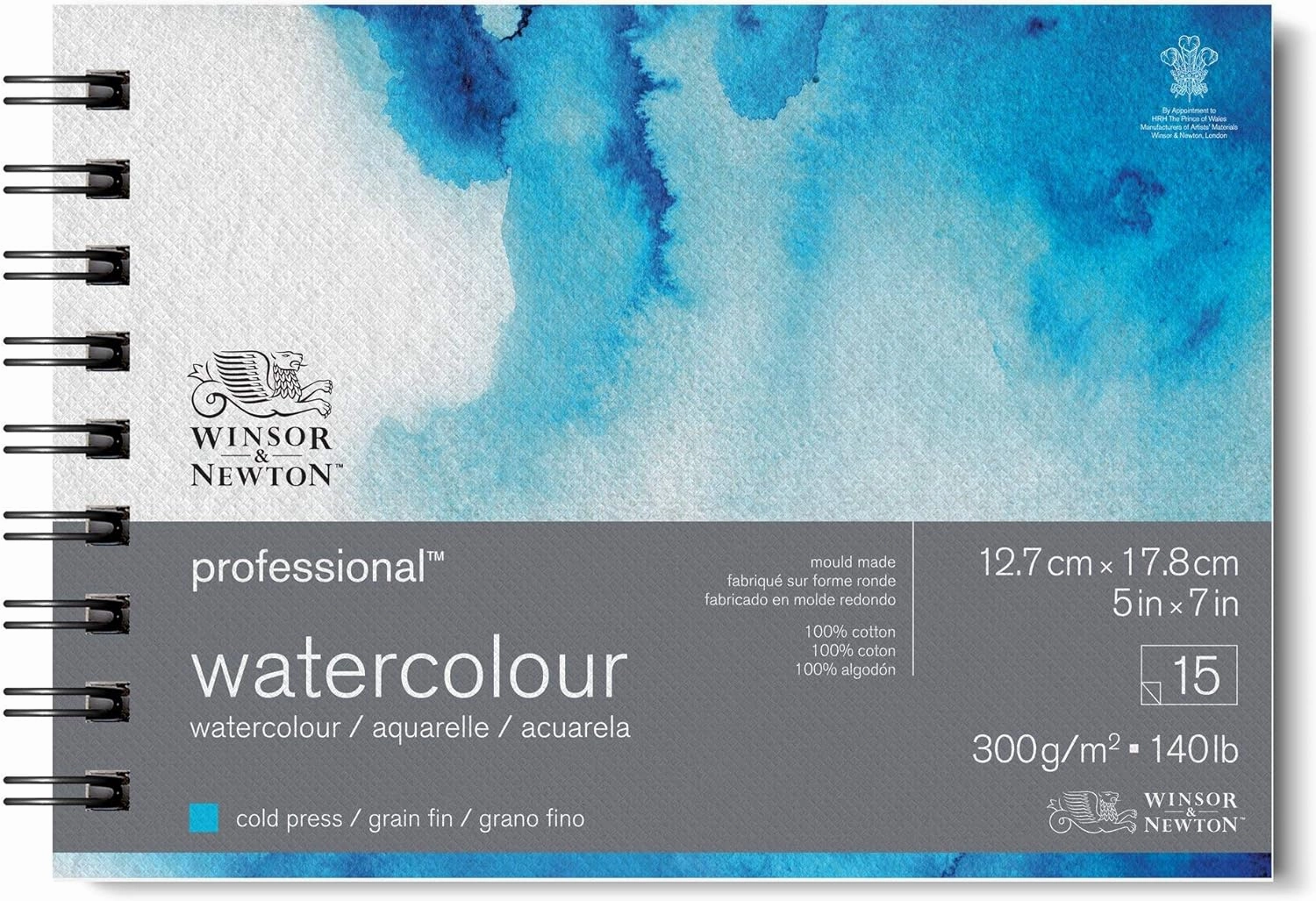 Winsor & Newton Professional Watercolor Paper, Wired, 5" x 7", Cold Pressed