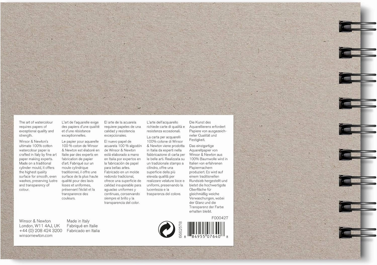 Winsor & Newton Professional Watercolor Paper, Wired, 5" x 7", Cold Pressed