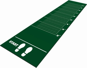 Woanger 12 x 2.5 Ft Long Jump Mat Green Sports Broad Jump Measurement Mat Hash Marks Carpeted Non Slip for Gym School Home Flooring Exercise Workout Training