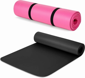 Woanger 2 Pack Yoga Mats (72x24) 3/8 Inch Thick Yoga Mat for Home Workout with Strap Non Slip for Women Men