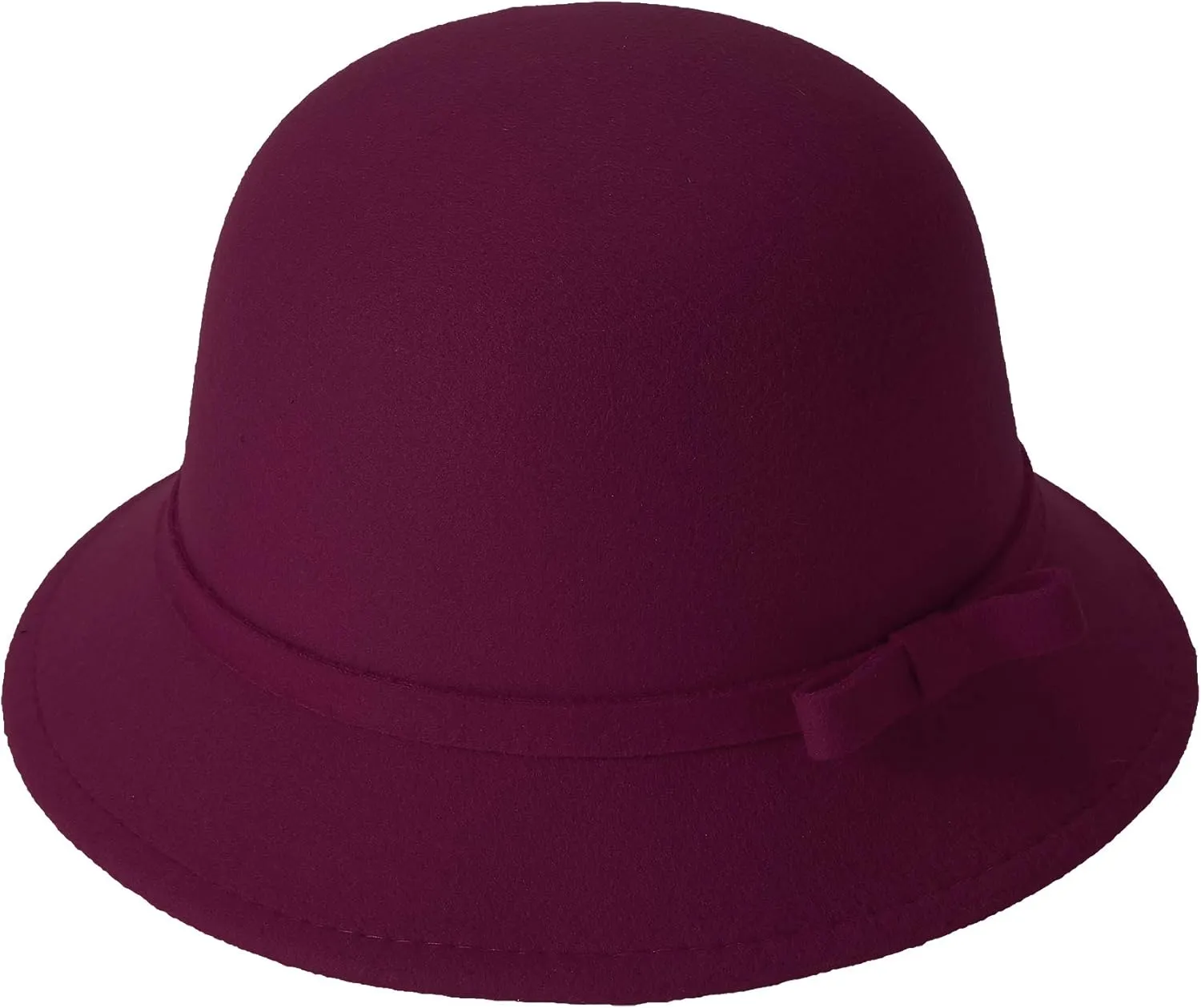 Women Felt Hat, Bucket Hat, Adjustable Vintage Bowler Suede Wool Hat with Bowknot