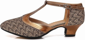 Women's Glitter Dance Shoes Flapper Gatsby 1920s Shoes Latin Tango Salsa Ballroom Heels